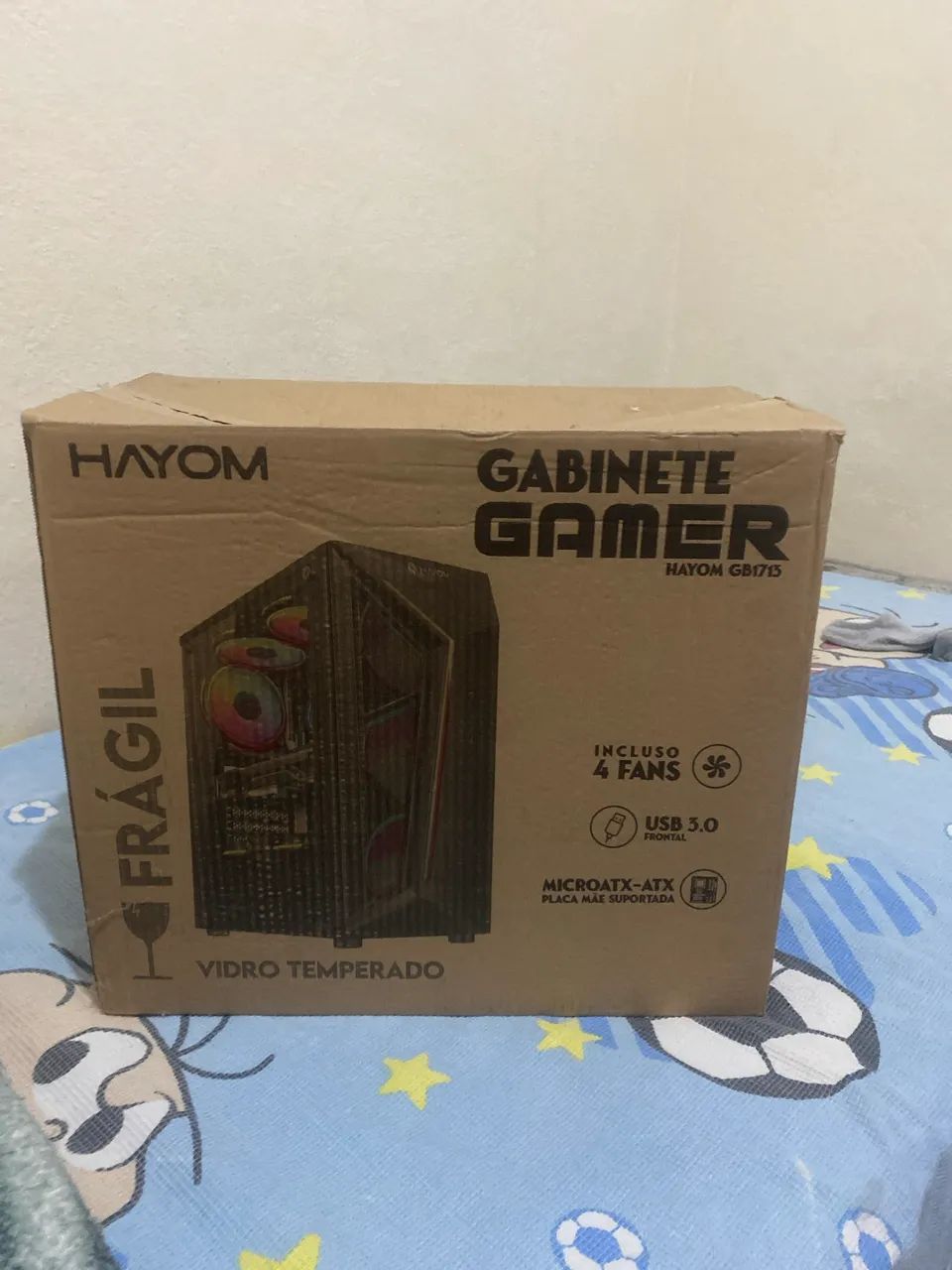 Gabinete 4 fan rgb na caixa 