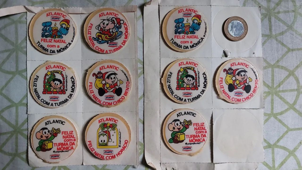 Adesivos vintage turma da Mônica. 