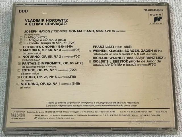 CD Vladimir Horowitz - The Last Recording - Foto 3