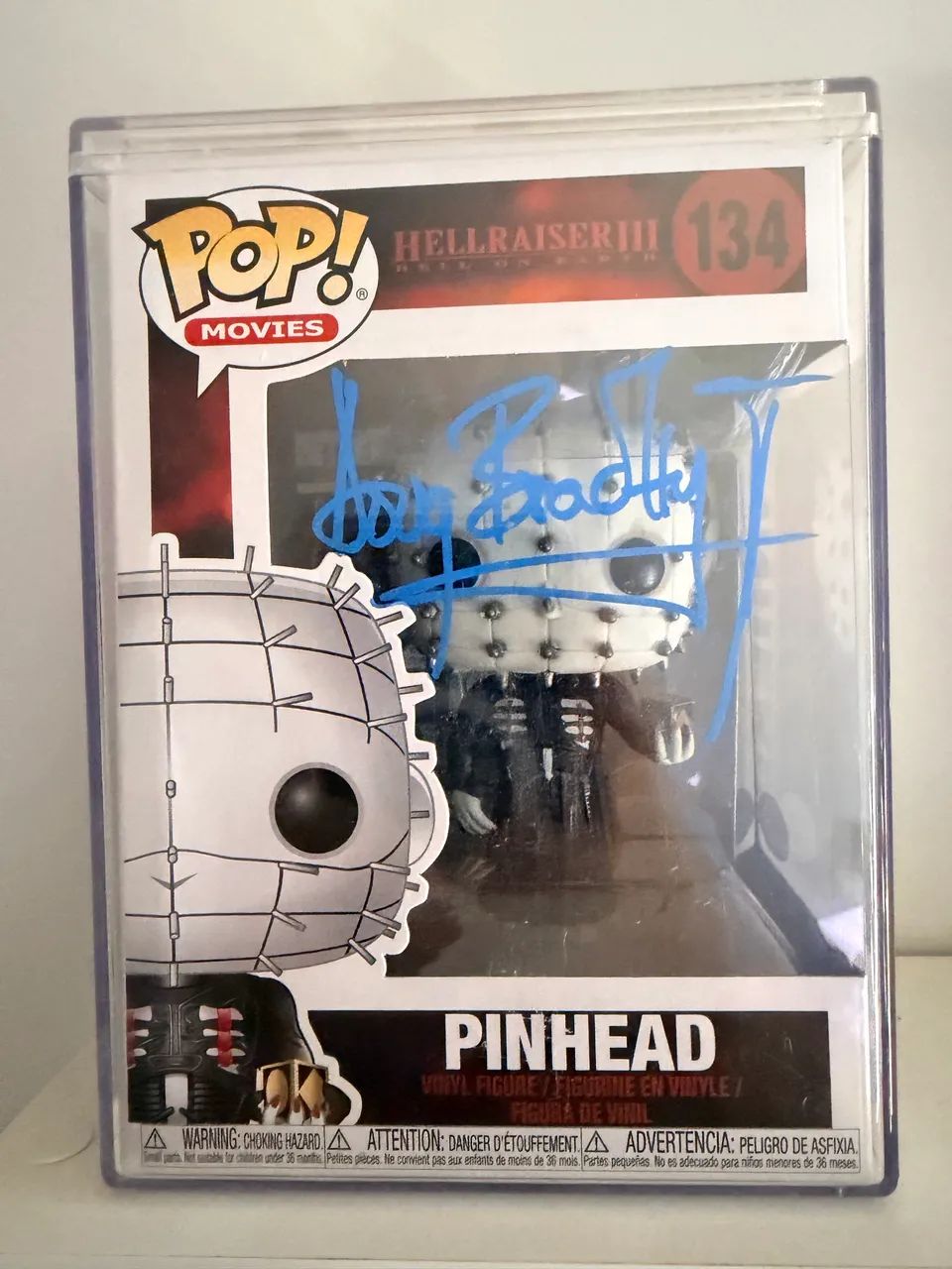 Funko Pop Pinhead #134 - Hellraiser III - Autografado por Doug Bradley - Com Case Protetor - Foto 4