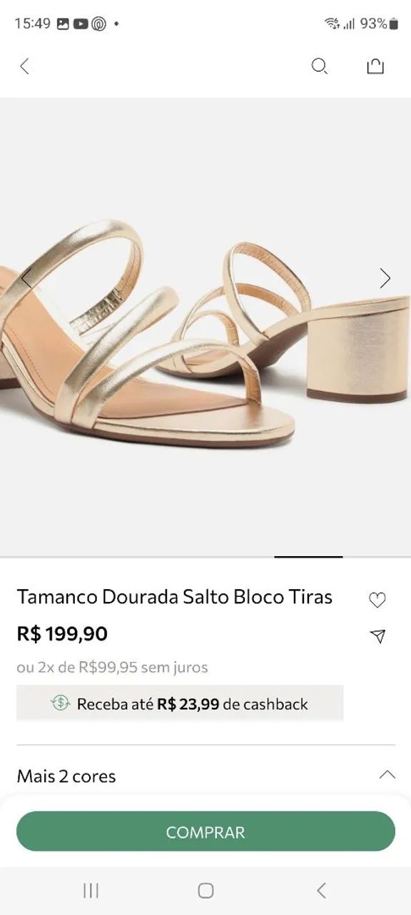 Sandália Arezzo salto bloco dourada  - Foto 3
