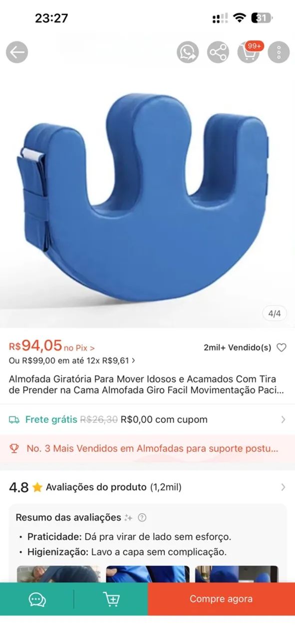 Almofada para pessoas acamadas  - Foto 3
