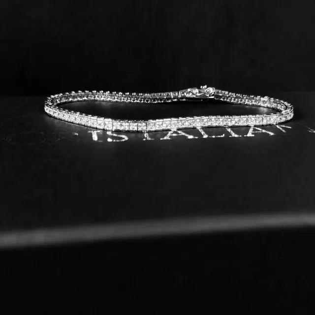 Pulseira Riviera Feminina Quadrada 2mm Prata 925 Legítima  - Foto 3