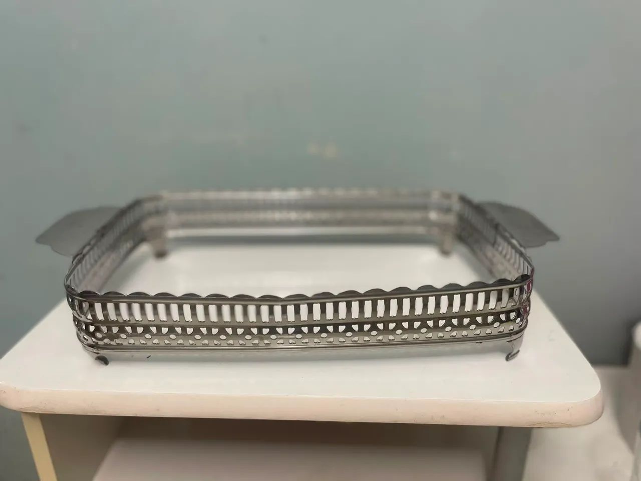 Réchaud inox com alça, para travessa refratária