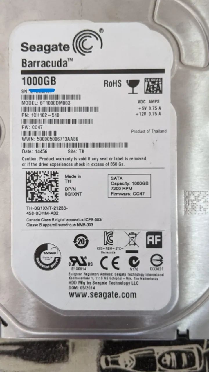 HD Seagate Barracuda 1TB