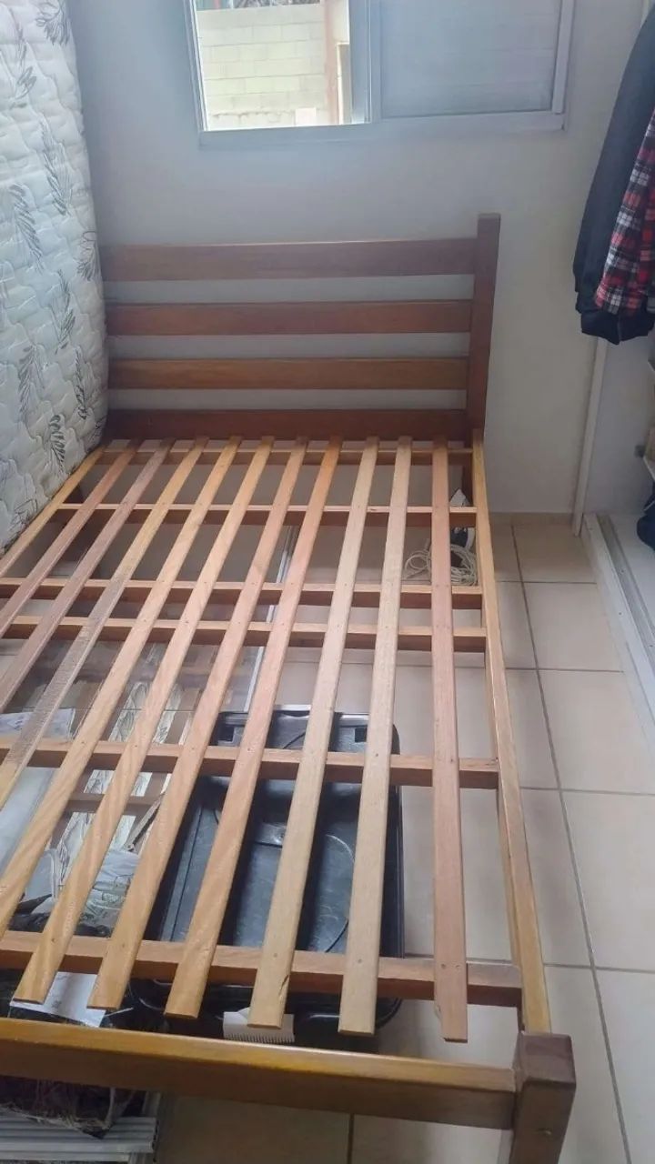 Cama de Madeira + Colchão Casal D60