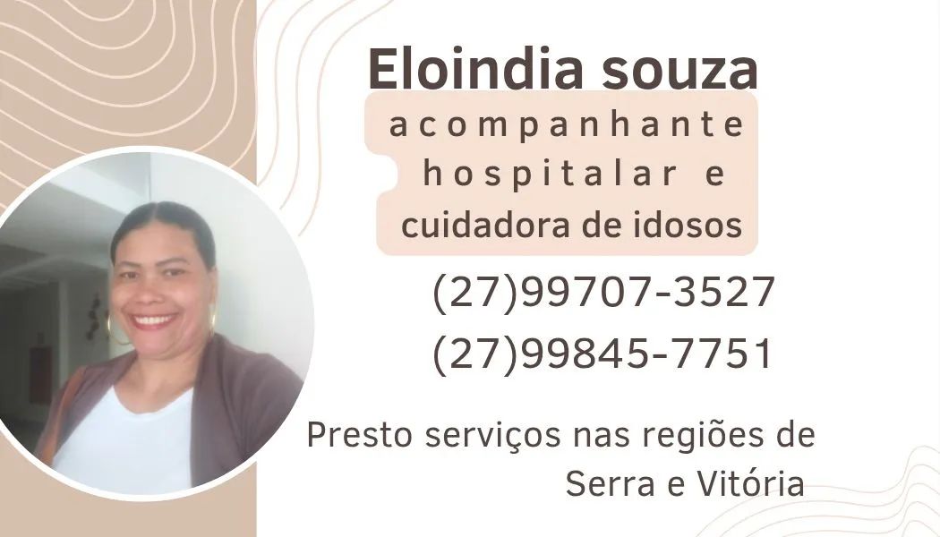 Cuidadora de idosos e acompanhante hospitalar 