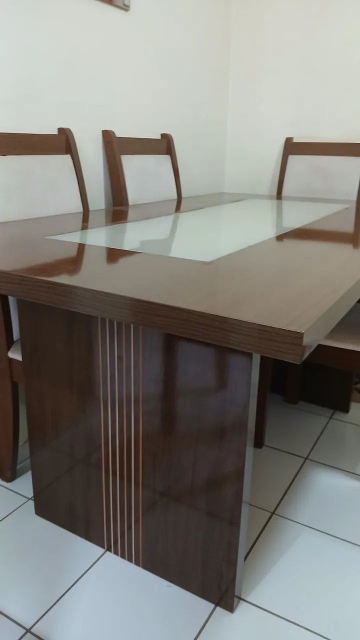 Jogo mesa de jantar de madeira MDF - Foto 3