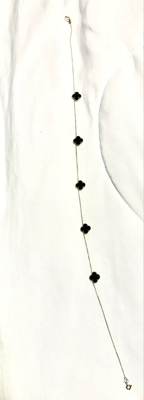 Colar trevo verde de ouro 18k - Foto 2