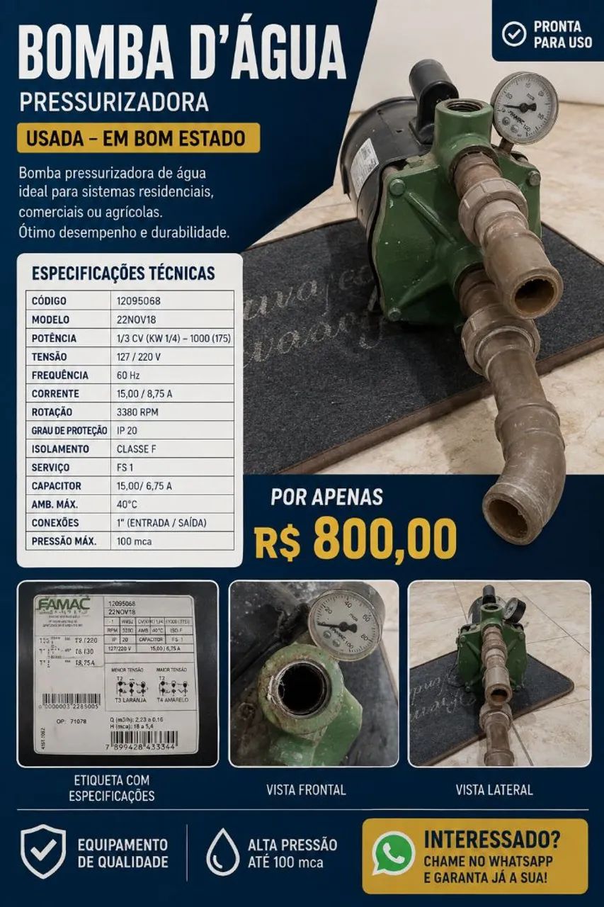 Bomba d'água em perfeito estado 1