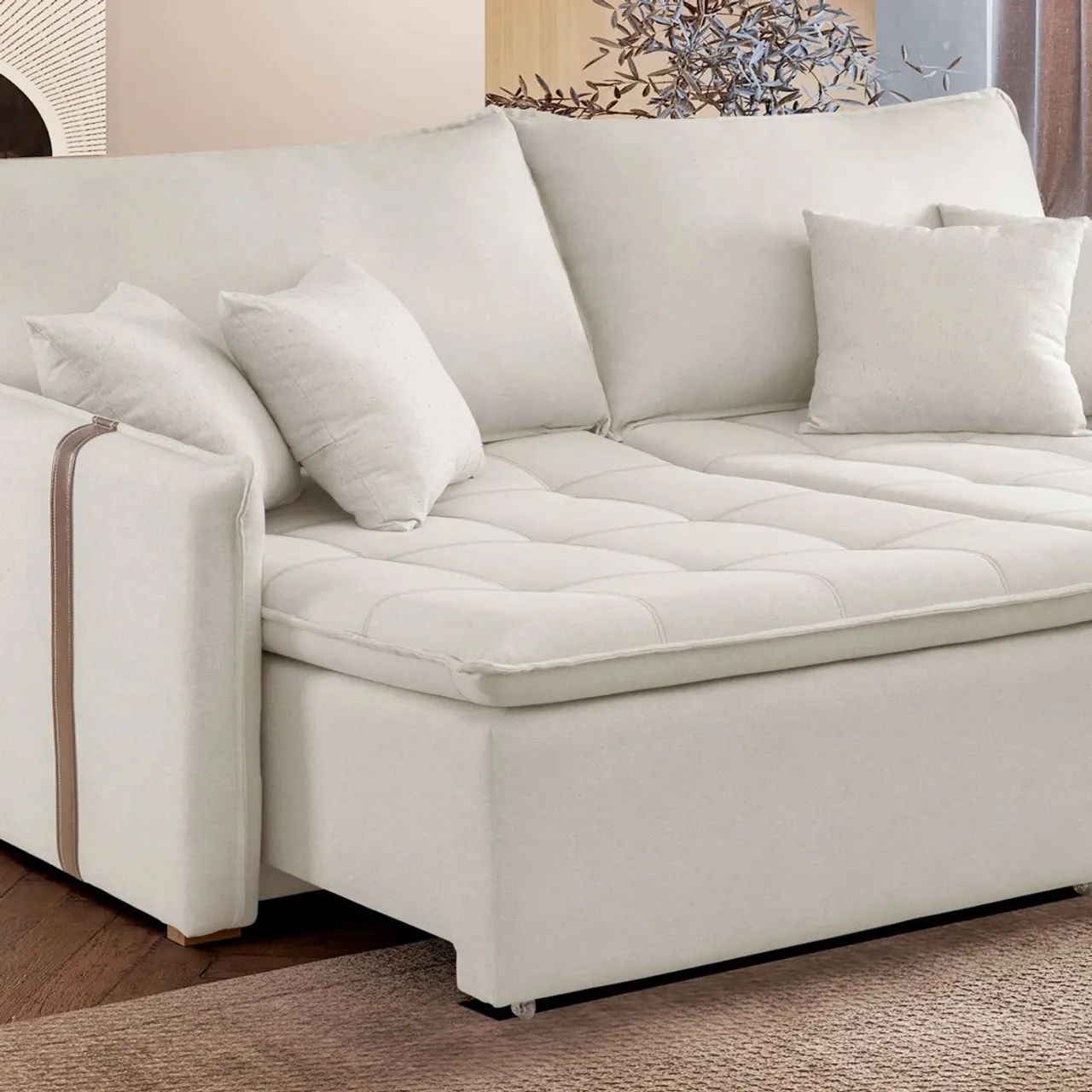 Sofá Cama Retrátil e Reclinável 3 Lugares  - Foto 3