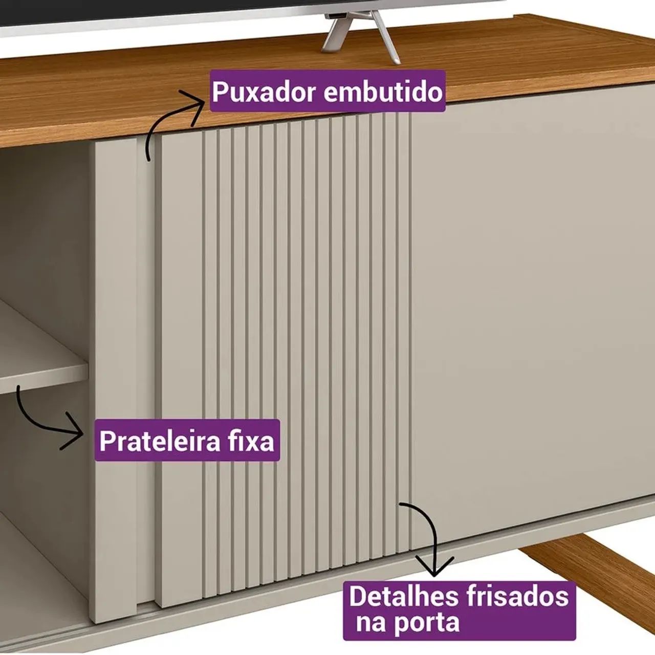 Rack Gold Linea Brasil, ideal para TVs até 55 Polegadas - Entrega Imediata; - Foto 4
