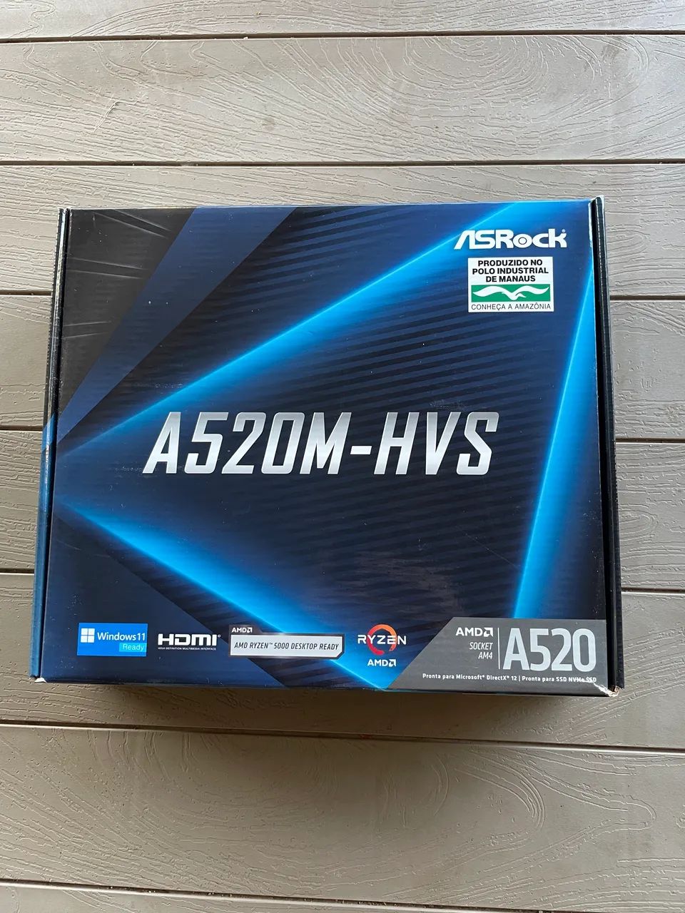 PLACA-MÃE ASROCK A520M-HVS - NOVA, SEM USO