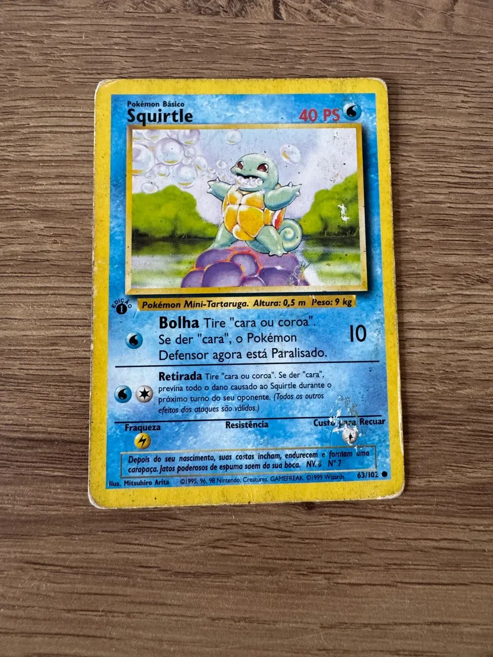 Pokemon Squirtle  Primeira Edição Base set Portugues