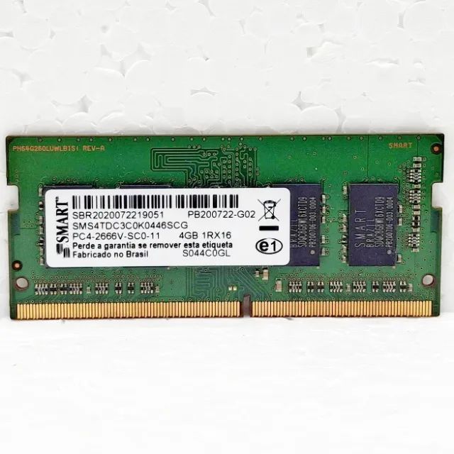 Memória RAM 4GB DDR4 2666 SMART Para Notebook