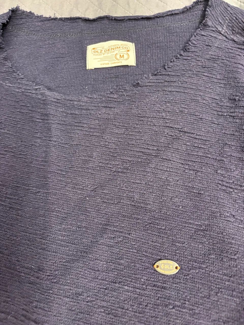 Sueter casaco azul M textura