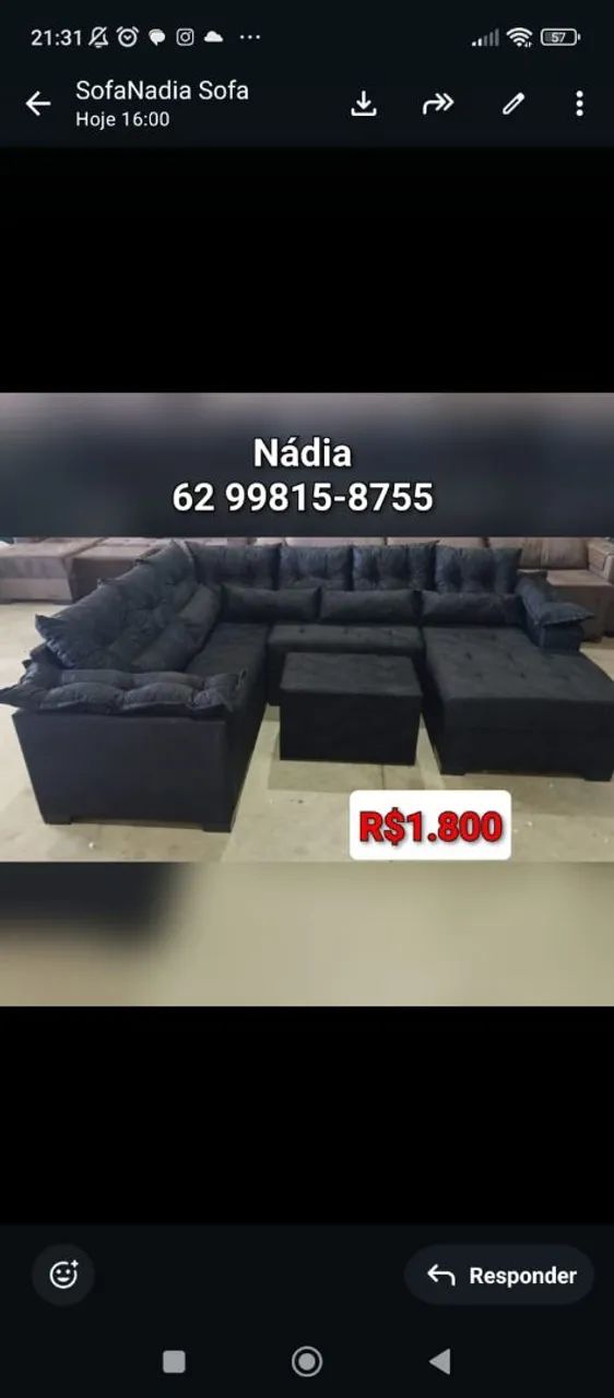 SOFÁ DIRETO DA FÁBRICA __< PRETO NOVO