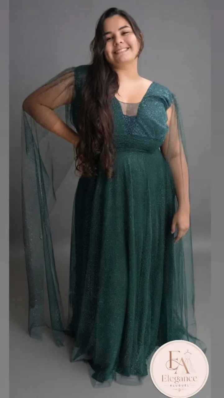 Vestido de festa verde esmeralda 