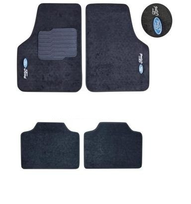 Jogo Tapete universal ford cinza com Logo caperte 4 pcs