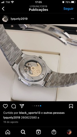 Relógio Patek Philippe Nautilus Fases da Lua Automático Novo - Foto 5