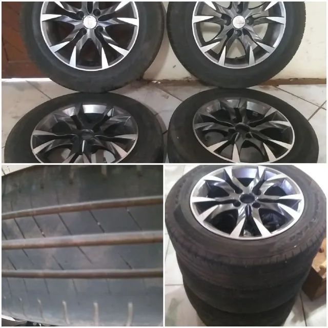 Vendo rodas aro 15 com 4 pneus novos da Goodyear  contato *