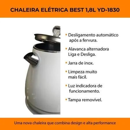 Chaleira  Eletrica Térmica Yd-1830c 220v Best - Foto 5