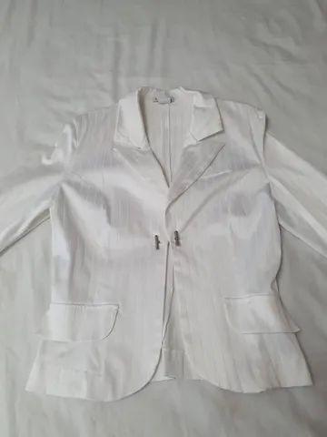 Terninho (Calça e Blazer) feminino Branco Novo - Foto 3