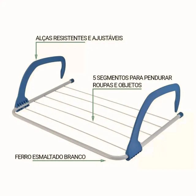 Varal de Porta Portátil Dobrável Seca Roupa Pratico _ CS222 - Foto 3