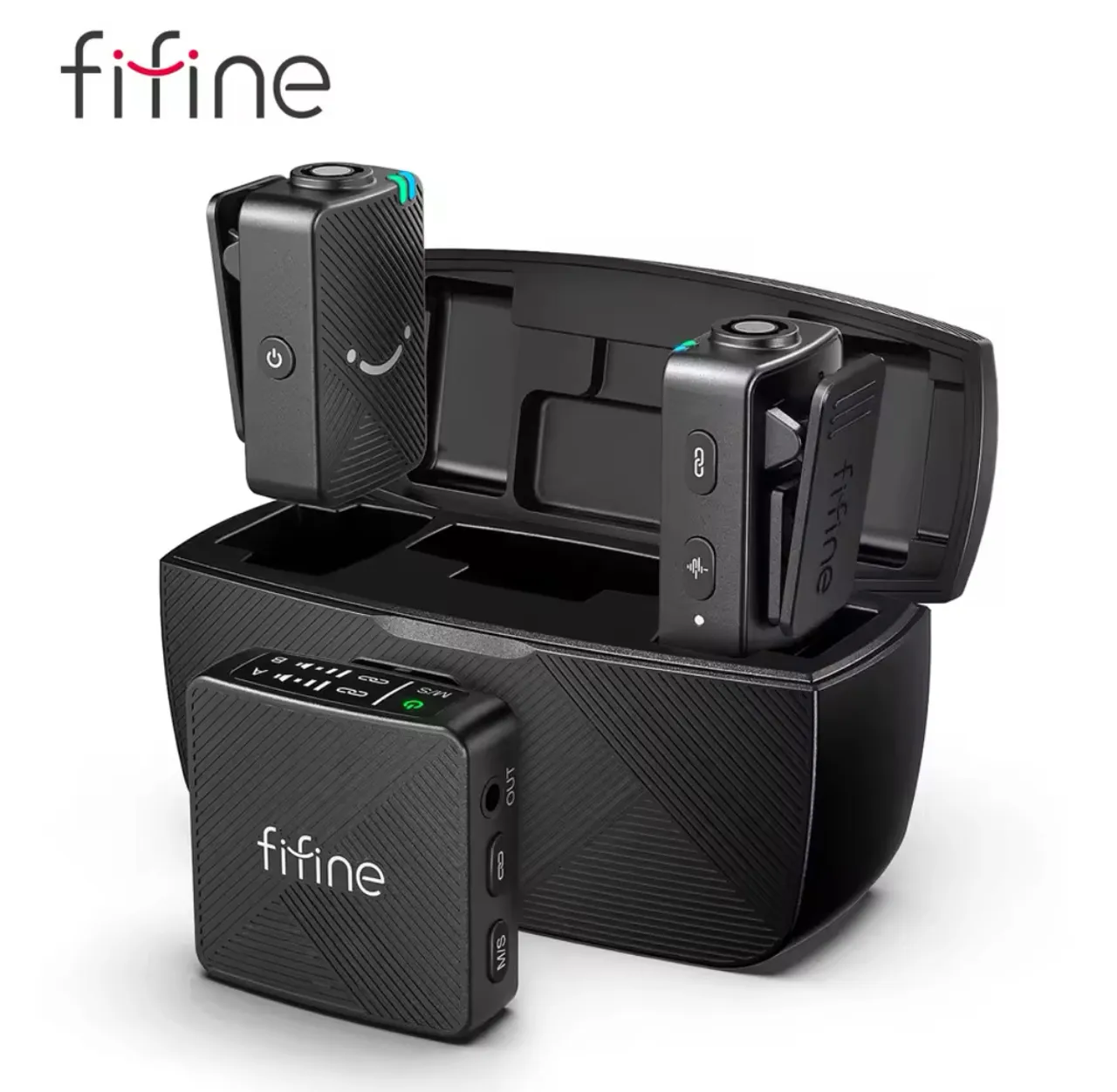 Microfone lapela sem fio Fifine para gravação de áudio de alta qualidade profissional