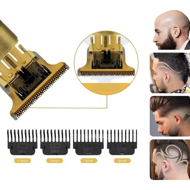Maquina de Cortar Cabelo, Barba e Aparador de Pelos T9  - Foto 4