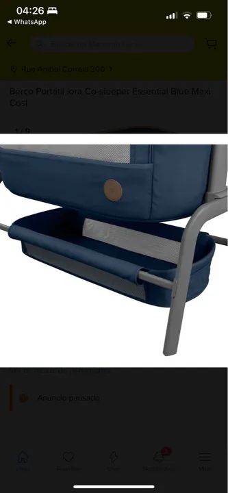 Berço Portátil Co-sleeper Essential Azul Maxi Cosi - Foto 3