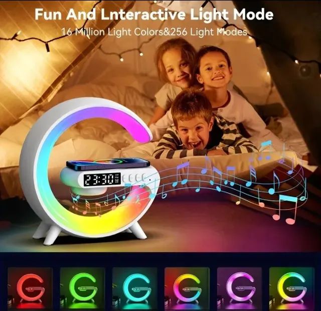 Mini LED G alto-falante carregamento sem fio  - Foto 4