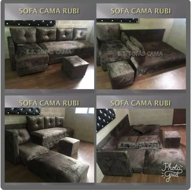 4 LUGARES 3 CAMAS Sofá Cama RUBI, Moderno e barato,  Varias Cores Novos - Foto 2