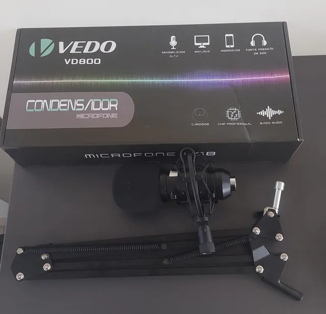 Microfone Vedo BM800 Condensador Cardioide cor preto
