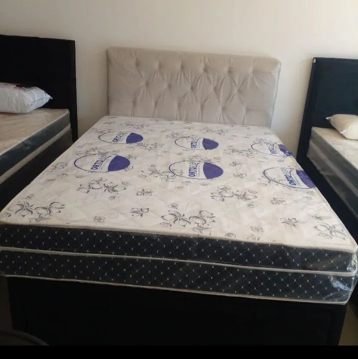 Cama box ortoflex colchão + base molas ensacadas 