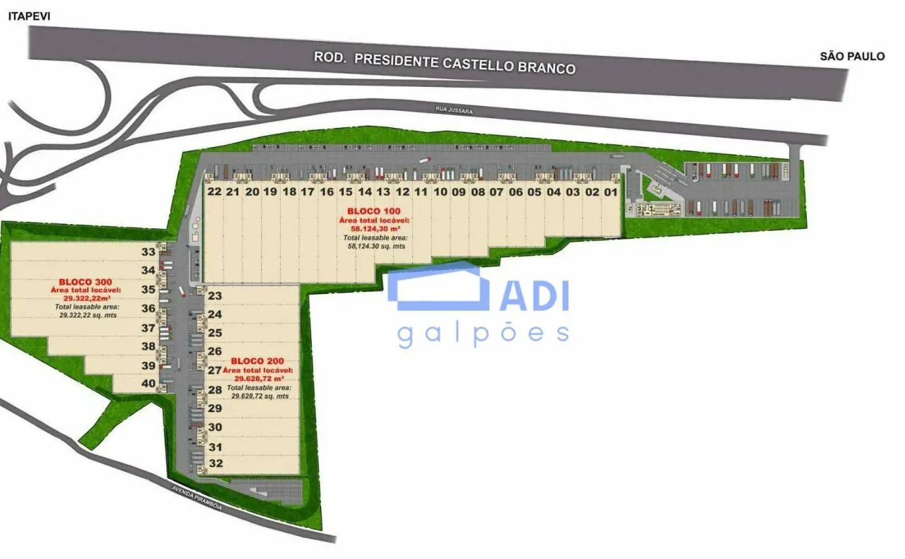 Galpão Industrial/Logístico Condomínio Fechado - Locação - 32.842 m² - Rod. Castello Branc - Foto 2