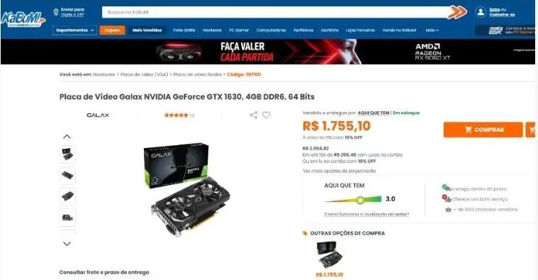 Placa de Vídeo Galax NVIDIA GeForce GTX 1630, 4GB DDR6, 64 Bits - Foto 2