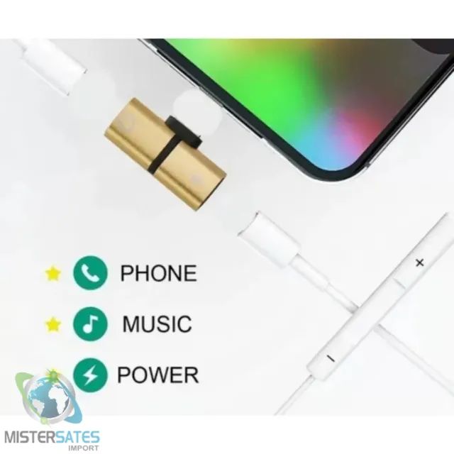 Adaptador Fone Carregador iPhone Lighting 7/8/x/plus/iPad - COD 995 - Foto 2