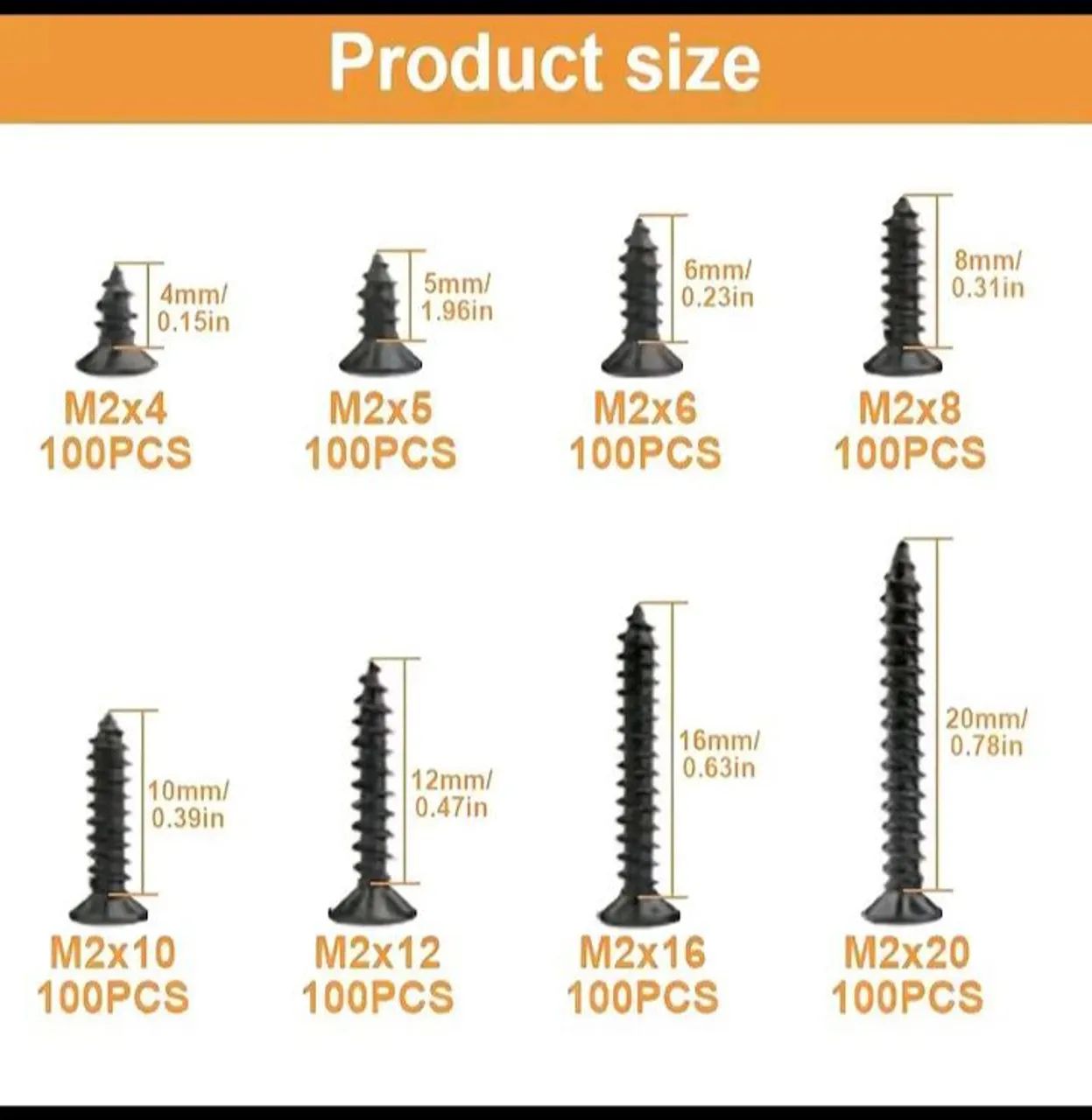 Kit parafusos auto- roscante aço carbono (800 unidades)