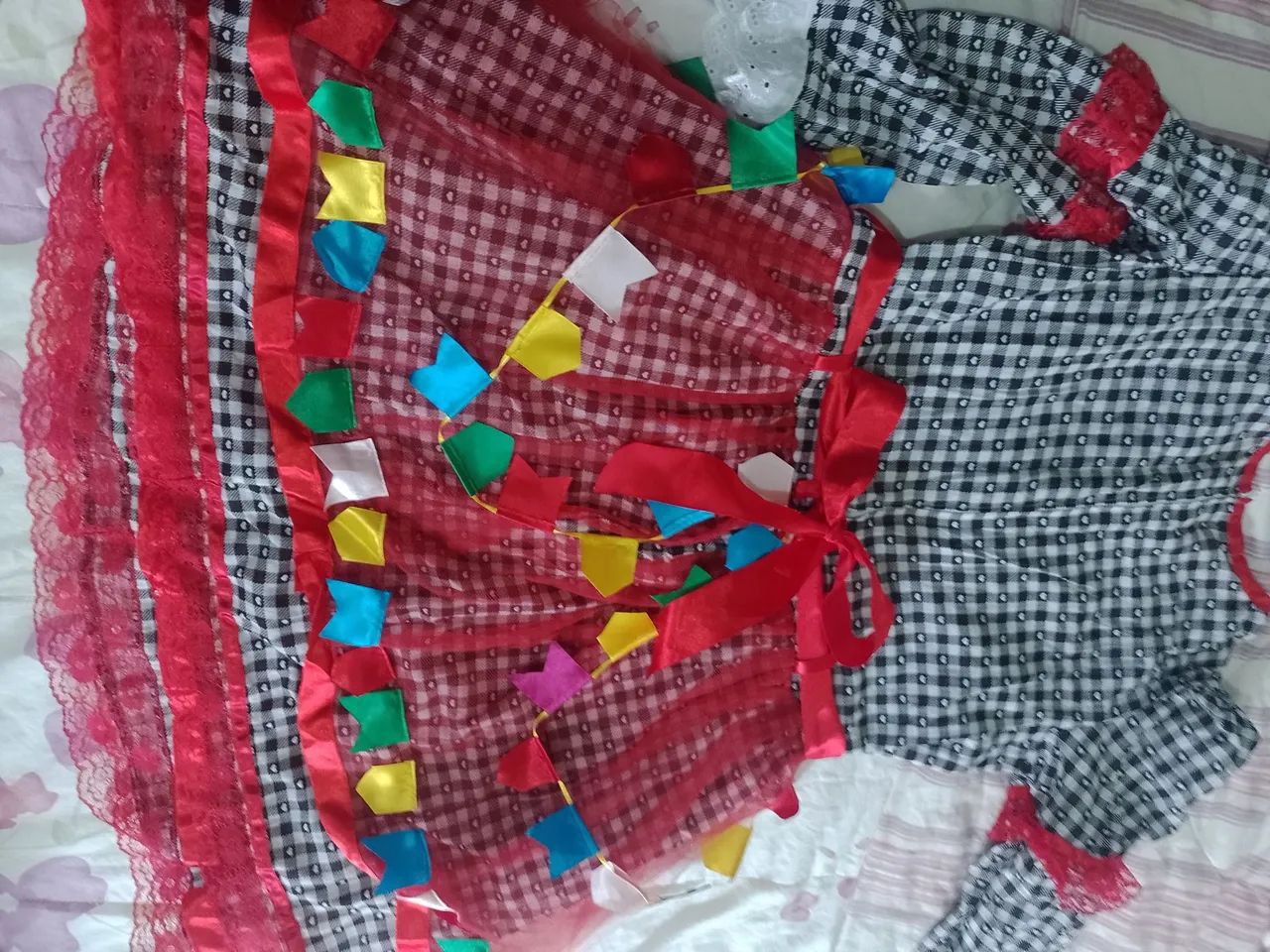 Vestido de Festa Junina Infantil tamanho 12 - Foto 3