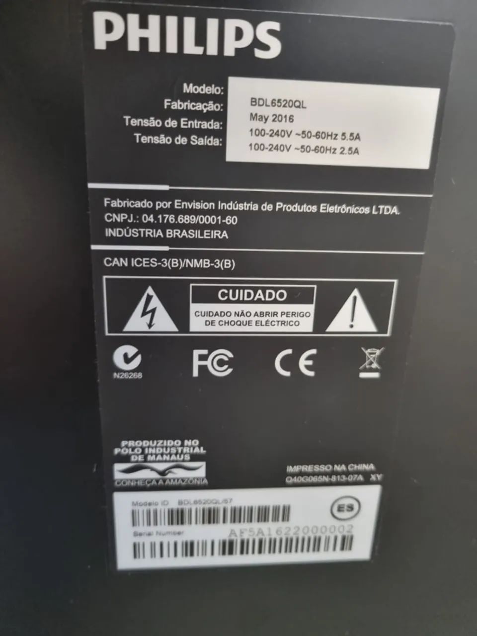 Monitor Philips 65? modelo BDL6520QL - não funciona - Foto 3