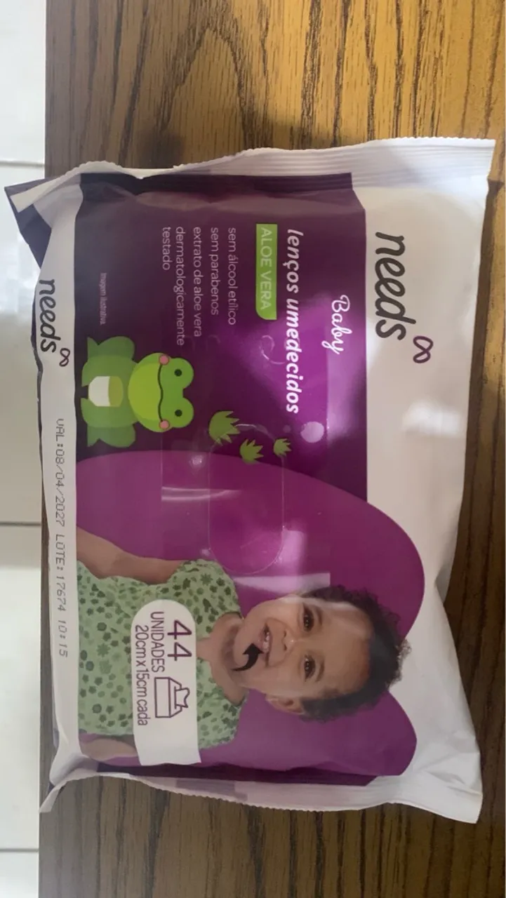 Lenços Umedecidos Needs Baby Aloe Vera 44 Unidades