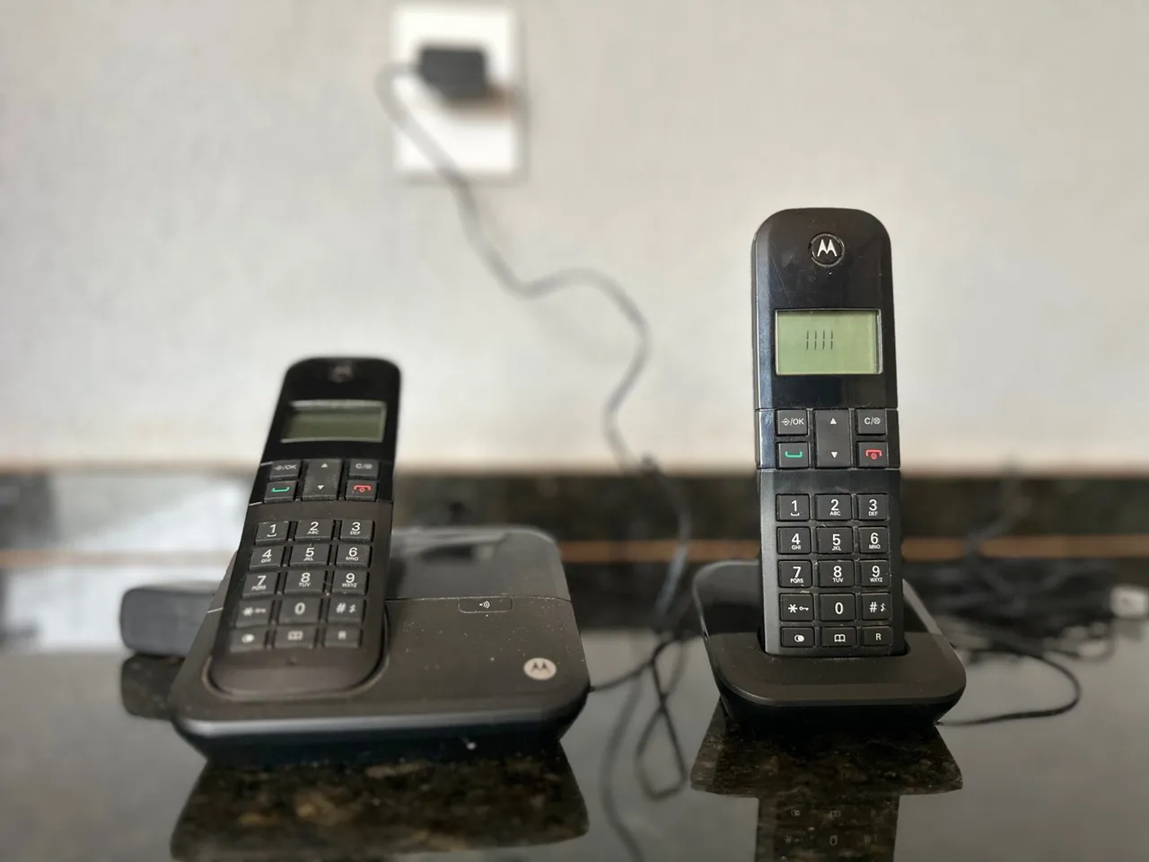 kit telefone sem fio com ramal, motorola m3000, completo