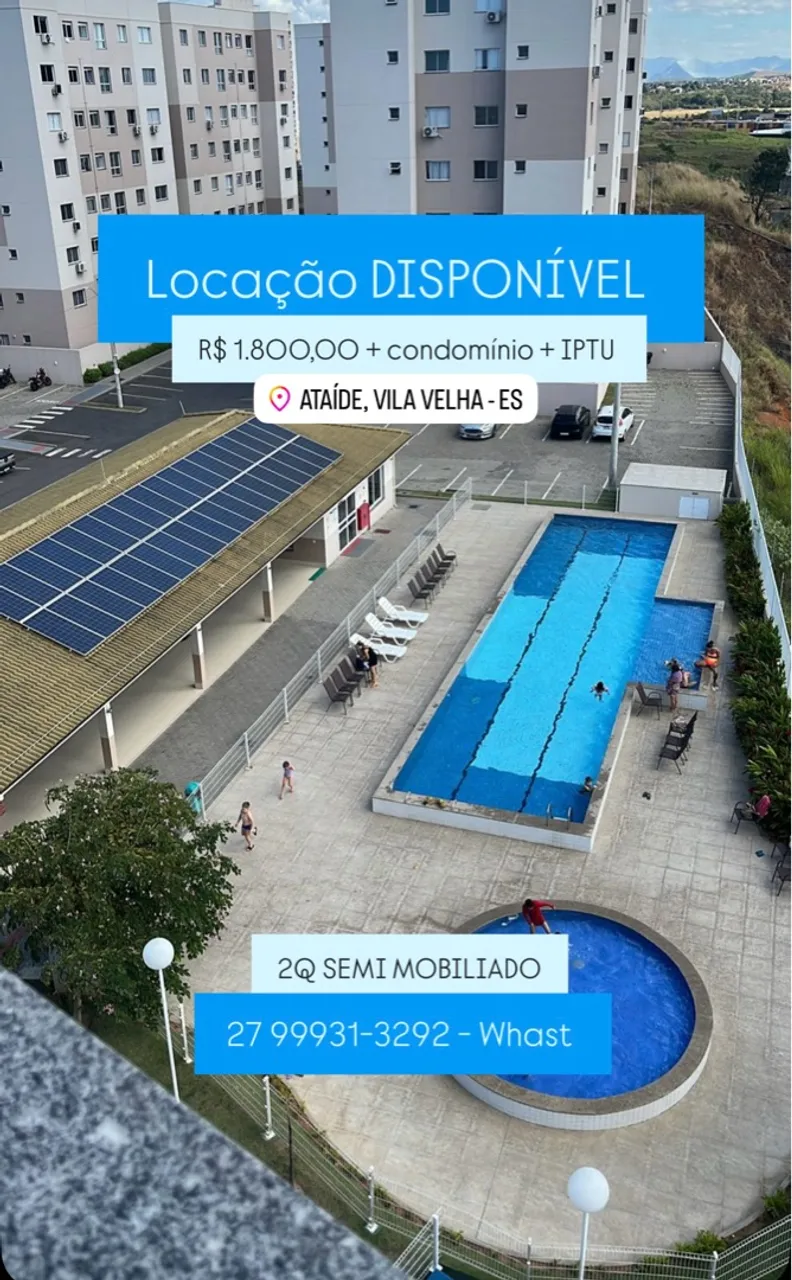 Locação 2Q em colina de Ataíde com lazer completo
