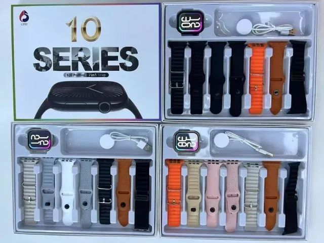 Smartwatch S30 Pro Max 7 em1 Série 10 Tela Infinita Chamadas Bluetooth Esportes Controle d