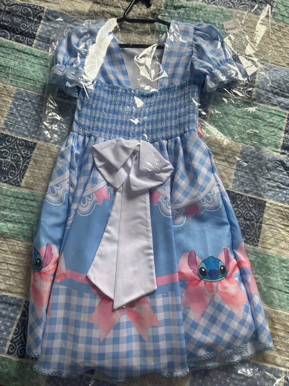 Vestido Temático Stitch Azul e Rosa - Foto 2