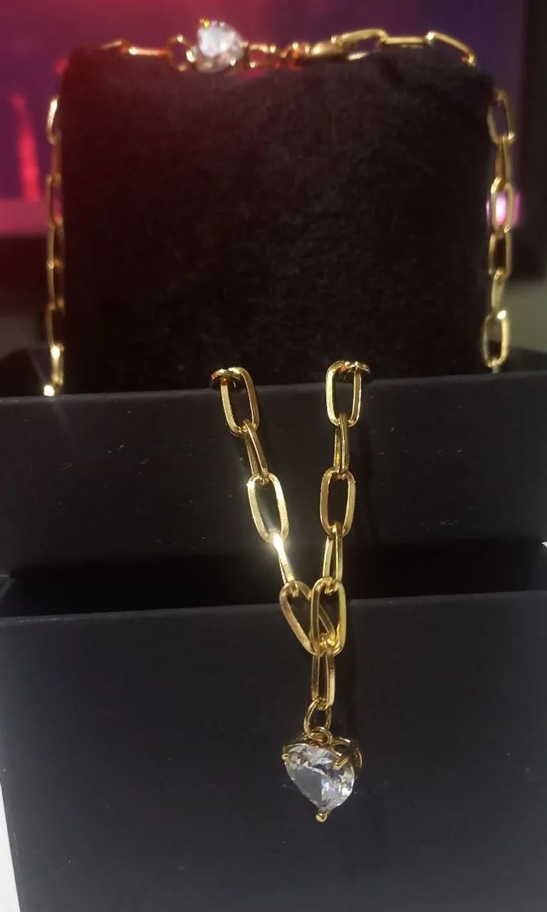 Cordão em AÇO com pedra e finalizando com pedra no fecho! - Foto 2