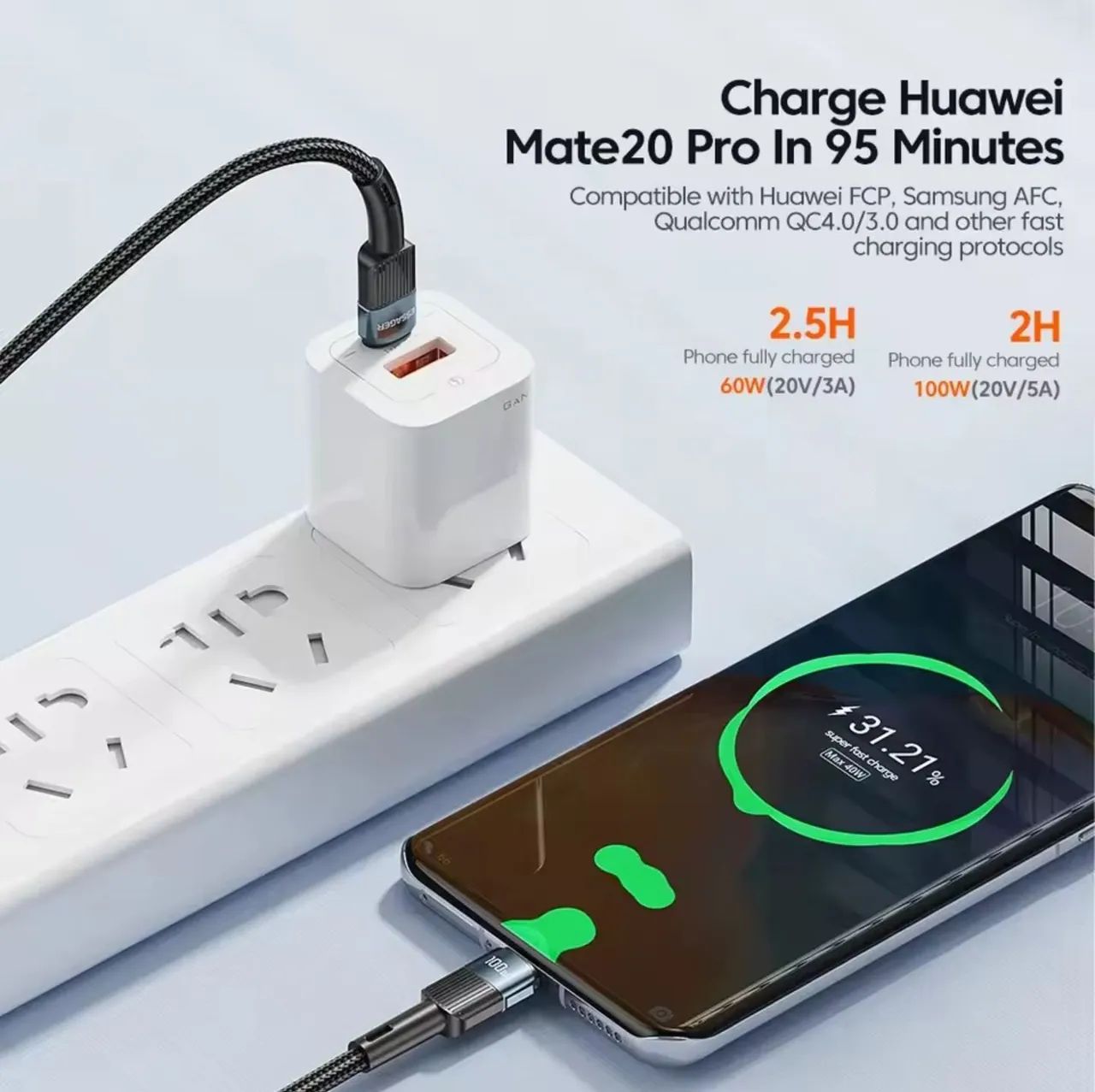 Cabo USB-C 60W PD - Carregamento Rápido - Foto 2