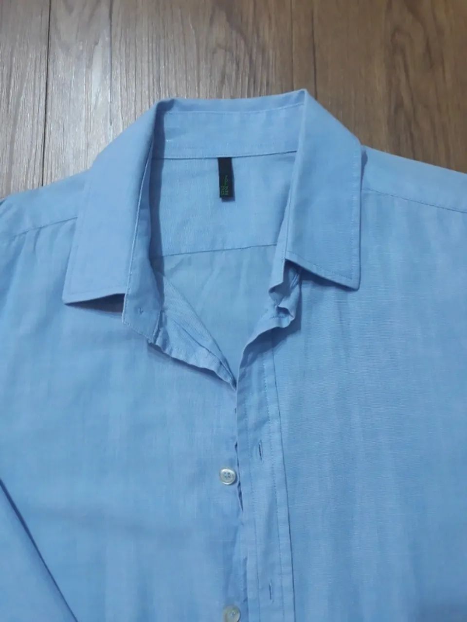 Camisa Beneton   nº  4    Cor: Azul - Foto 2