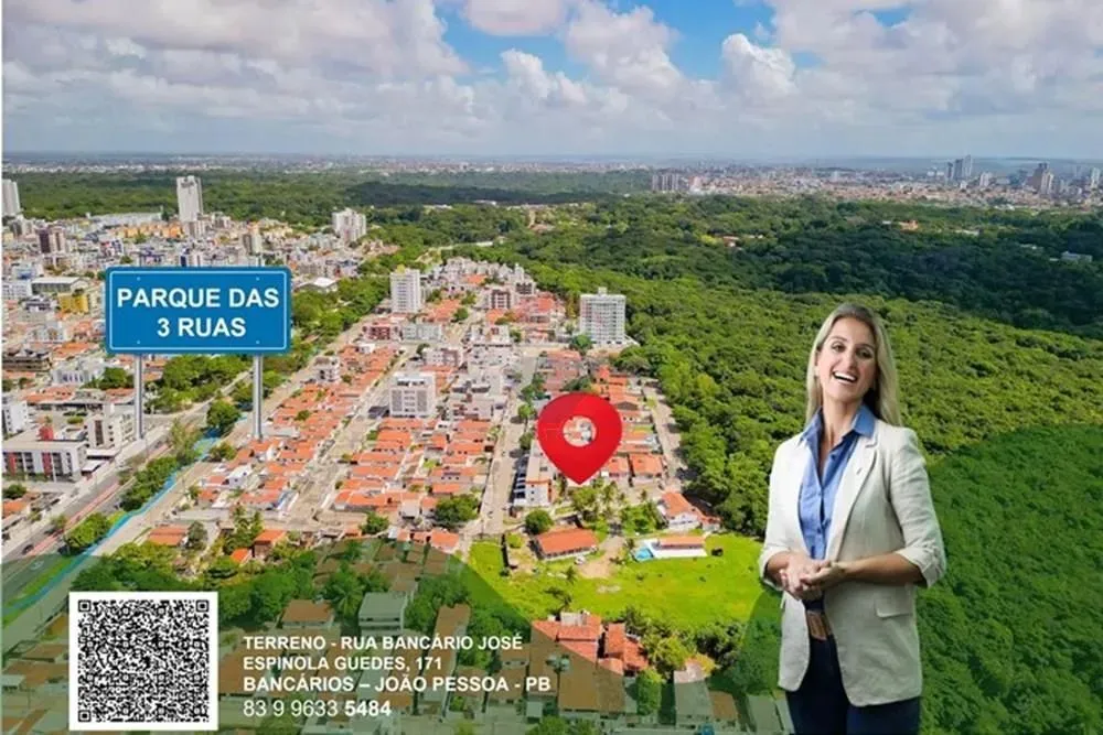 Terreno à venda, 388 m2 nos Bancários - 500m do Parque das 3 Ruas - João Pessoa PB